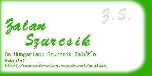 zalan szurcsik business card